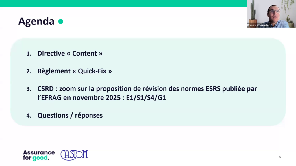 Sommaire du Webinaire